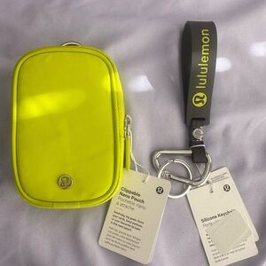 Lululemon Clippable Nano Pouch and silicon keychain
